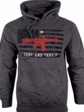 Howitzer Men's "Come and Take It" Hoodie - Charcoal Grey (Medium)